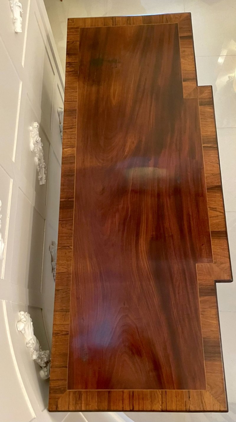 Fine Quality Antique Regency Brass Inlaid Mahogany Breakfront Sideboard - Image 8